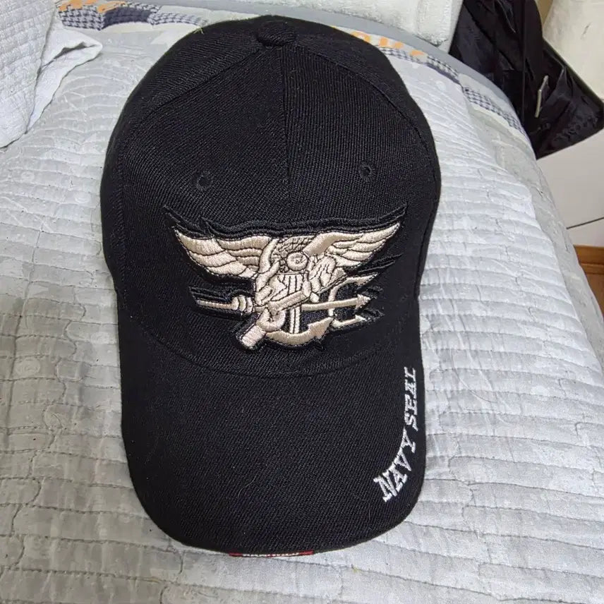 [BUNJANG] Navy SEAL Logo Black Baseball Cap / 네이비씰 야구 모자 블랙