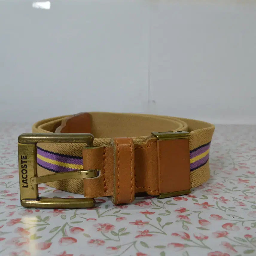 [BUNJANG] Lacoste Fabric/Leather Belt / 라코스테/벨트