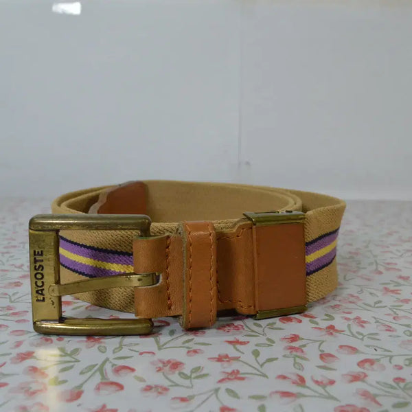 [BUNJANG] Lacoste Fabric/Leather Belt / 라코스테/벨트