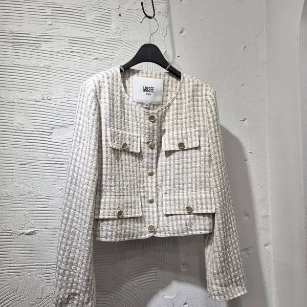 [BUNJANG] Muzey Tweed Cropped Tweed Jacket / 뮤제 트위드 크롭 트위드 자켓