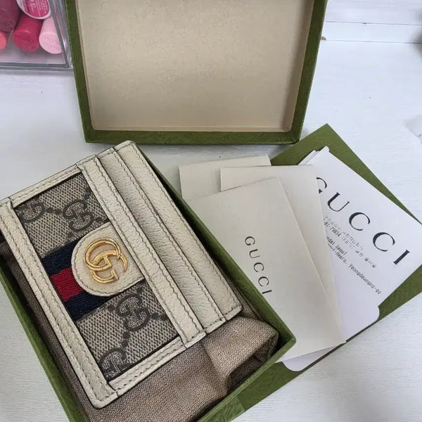 [BUNJANG] Gucci GG Ophidia Canvas Card Case White / 정품)구찌 GG 오피디아 캔버스 카드 케이스 화이트