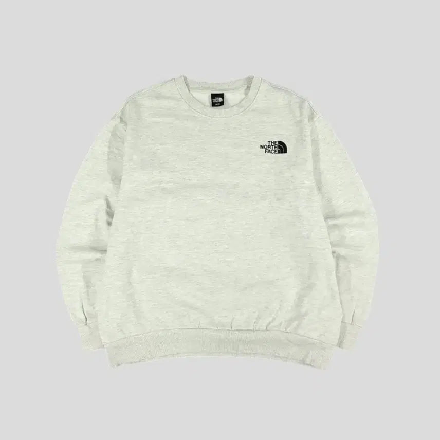 [BUNJANG] The North Face Mélange Gray Black Logo Basic Fleece Cotton Rayon Blend Sweatshirt T-Shirt M / 노스페이스 멜란지그레이 블랙 로고 베이직 기모 코튼 레이온 블렌드 맨투맨 티셔츠 M