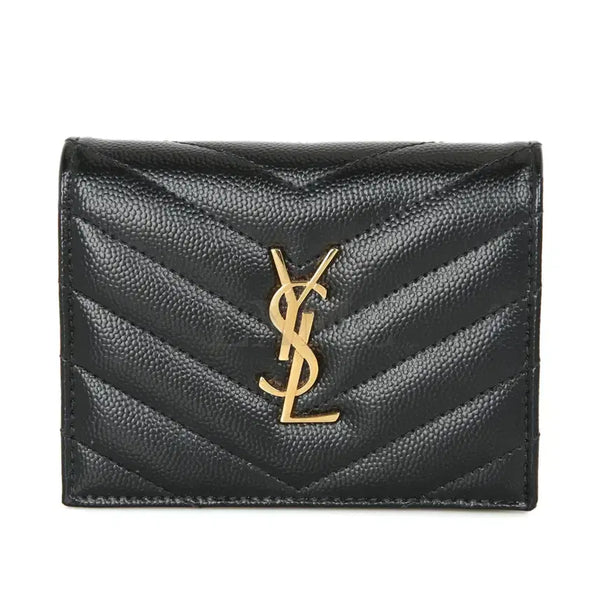 [BUNJANG] Saint Laurent Monogram Matelassé Wallet Black / 생로랑 모노그램 마틀라세 반지갑 YSL 668290 카산드라 블랙 미니지갑
