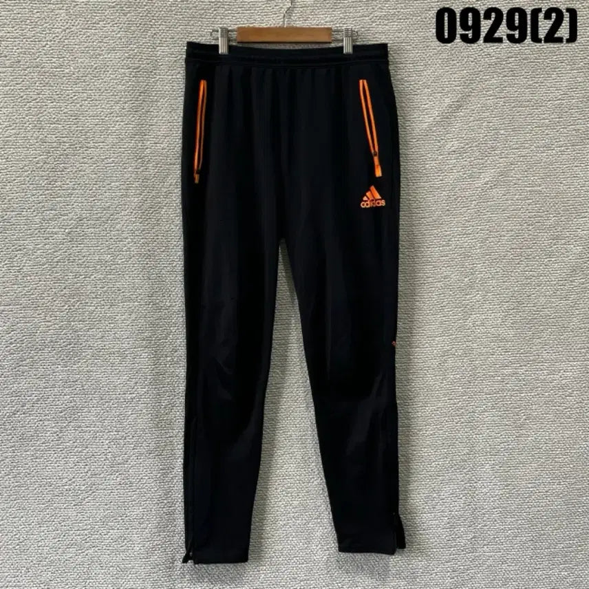 [BUNJANG] Adidas Training Pants Black Orange Accent L / 아디다스 트레이닝 팬츠 블랙 오렌지 포인트L