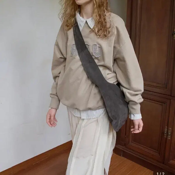 [BUNJANG] Areyou Suede Round Crossbody Bag / Areyou  아유 서울 스웨이드 라운드 크로스백
