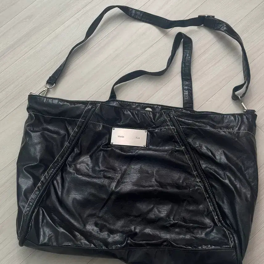 [BUNJANG] Matinkim Big Coating Tote Bag Black / 마땡킴 빅코팅토트백