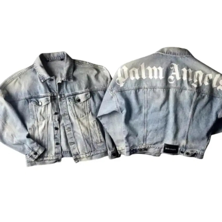 [BUNJANG] Palm Angels Logo Denim Jacket / 팜 엔젤스 로고 데님 자켓