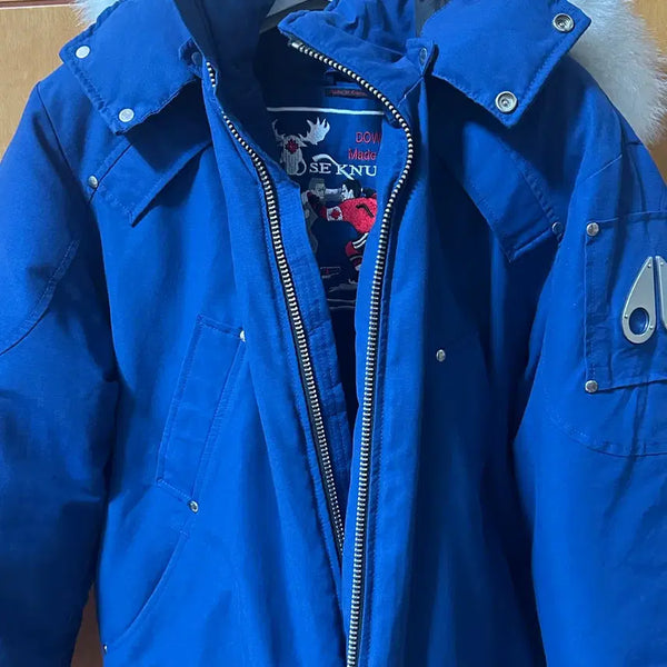[BUNJANG] Moose Knuckles Ballistic Bomber Blue Down Jacket / 무스너클 패딩