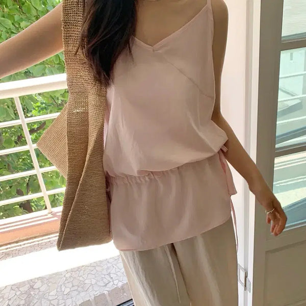 [BUNJANG] From Beginning Adjustable String Sleeveless Top / 프롬비기닝 스트링 슬리브리스(길이조절가능)
