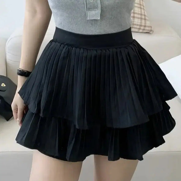 [BUNJANG] Frilly Pleated Mini Skirt / 캉캉 플리츠 미니 스커트 치마