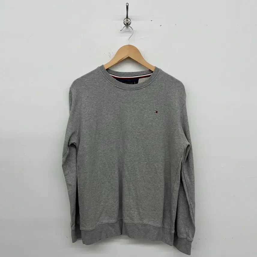 [BUNJANG] Tommy Hilfiger Vintage Basic Small Logo Sweatshirt Grey Men's M / 타미힐피거 빈티지 베이직 스몰로고 맨투맨 그레이 남성m
