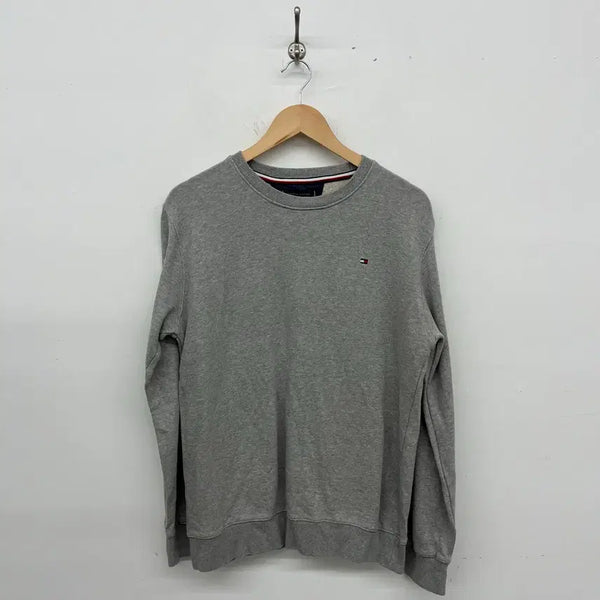 [BUNJANG] Tommy Hilfiger Vintage Basic Small Logo Sweatshirt Grey Men's M / 타미힐피거 빈티지 베이직 스몰로고 맨투맨 그레이 남성m