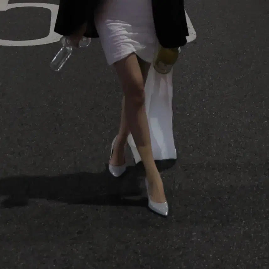 [BUNJANG] Silver Wedding Heels 7cm (235 Size) / 웨딩촬영 구두 힐 7cm 235