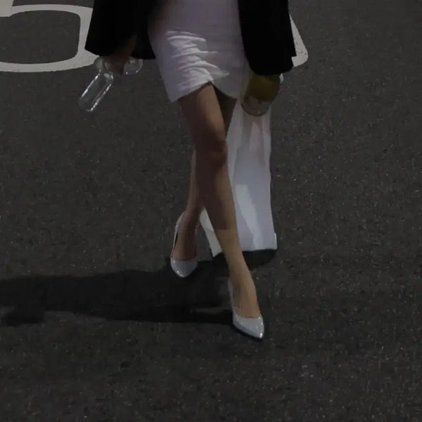 [BUNJANG] Silver Wedding Heels 7cm (235 Size) / 웨딩촬영 구두 힐 7cm 235