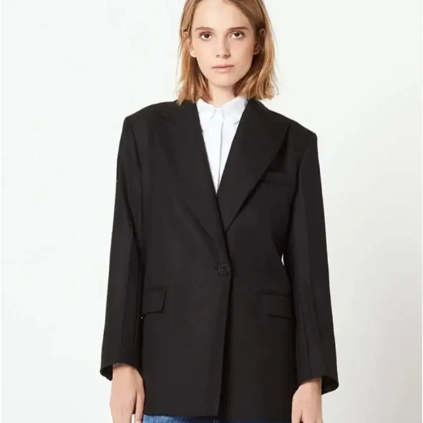 [BUNJANG] Sandro Black Oversized Tailored Jacket / 산드로 블랙 오버핏 테일러드쟈켓