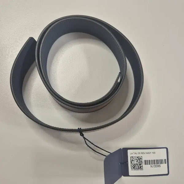 [BUNJANG] Louis Vuitton Navy Leather Belt Set / 정품 루이비통 벨트 네이비 100  버클 벨트 둘다 있음 미사용
