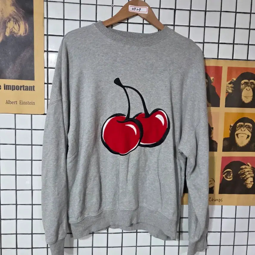 [BUNJANG] Kirsh Cherry Sweatshirt Grey / KIRSH 체리 맨투맨 그레이