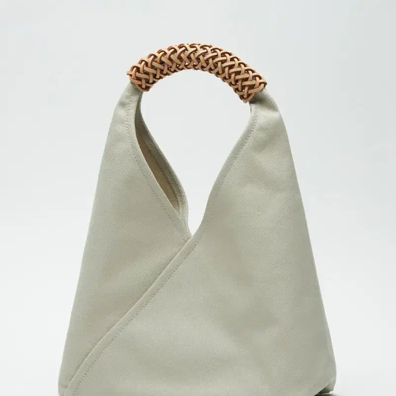 [BUNJANG] Kamaroan Woven Canvas Triangle Bag / 카마로안 여성 캔버스 우븐 가방
