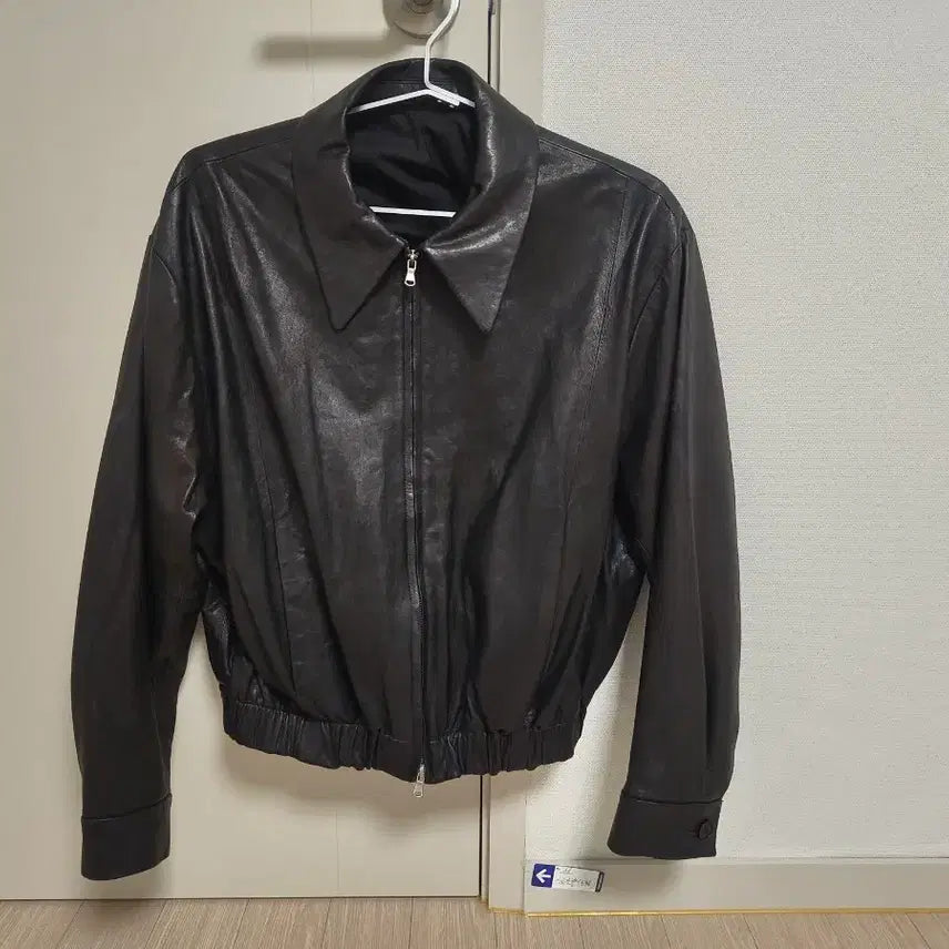 [BUNJANG] Coour Lambskin Leather Blouson Jacket Black / 쿠어 램스킨 가죽 블루종 자켓 블랙