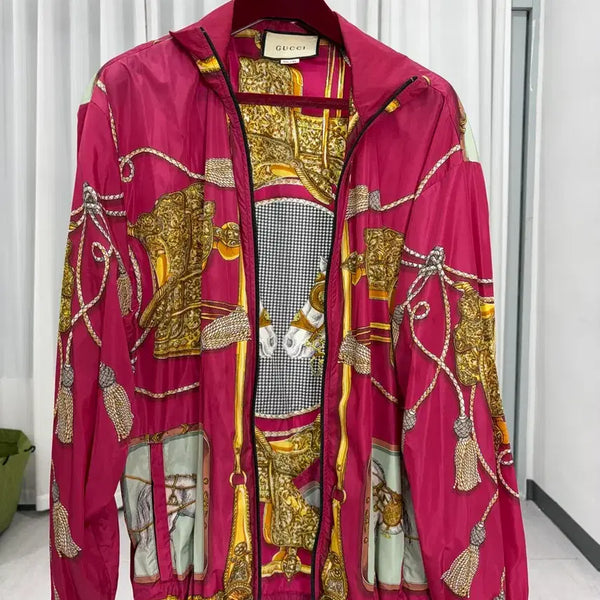 [BUNJANG] Gucci Pattern Zip-Up Windbreaker Jacket M / 구찌 패턴 집업 바람막이 자켓 M