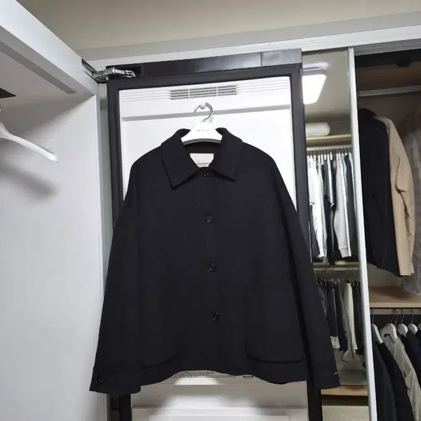 [BUNJANG] Oversized Black Wool Coat / 오버핏 블랙 울코트