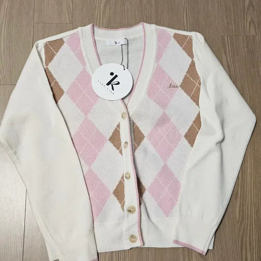 [BUNJANG] Rickky 100% Wool Argyle Pattern Golf Cardigan / 여성 골프 가디건