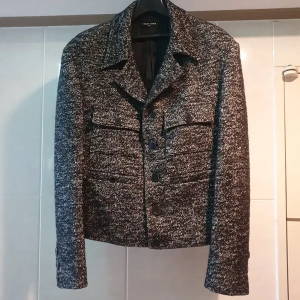 [BUNJANG] Carry Over Herringbone Tweed Wool Cotton Jacket (L) / 캐리오버 듀드라인 트위드 울코튼자켓  팝니다