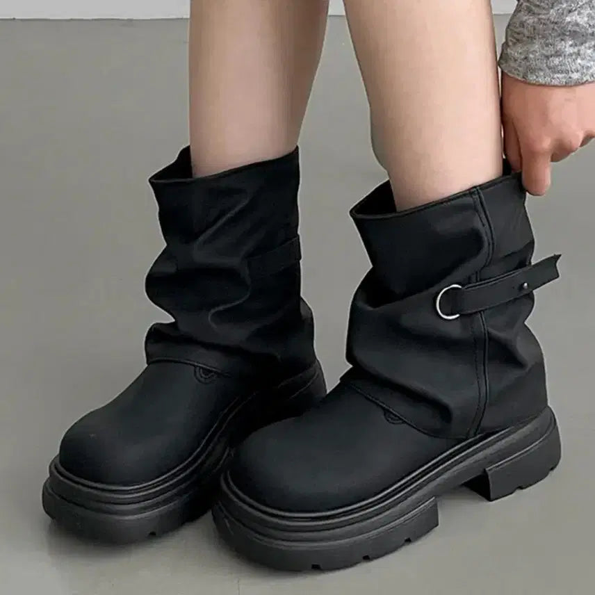 [BUNJANG] Platform Middle Boots / 통굽 미들 부츠