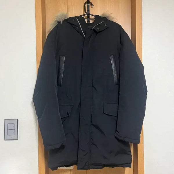 [BUNJANG] System Homme Leather Long Padding Down Jacket (L) / 시스템옴므 한섬 패딩 다운 100 L 점퍼 가죽 롱패딩 남성 자켓