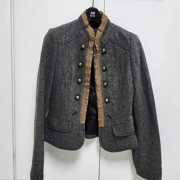 [BUNJANG] Retro Herringbone Military Jacket Size 55 / 레트로풍 헤링본 밀리터리 자켓 55