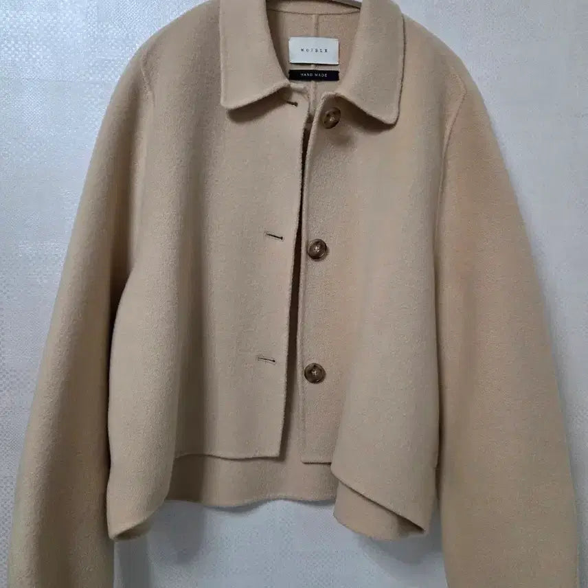 [BUNJANG] Handmade Wool Blend Blazer Jacket - Beige / 핸드메이드 자켓
