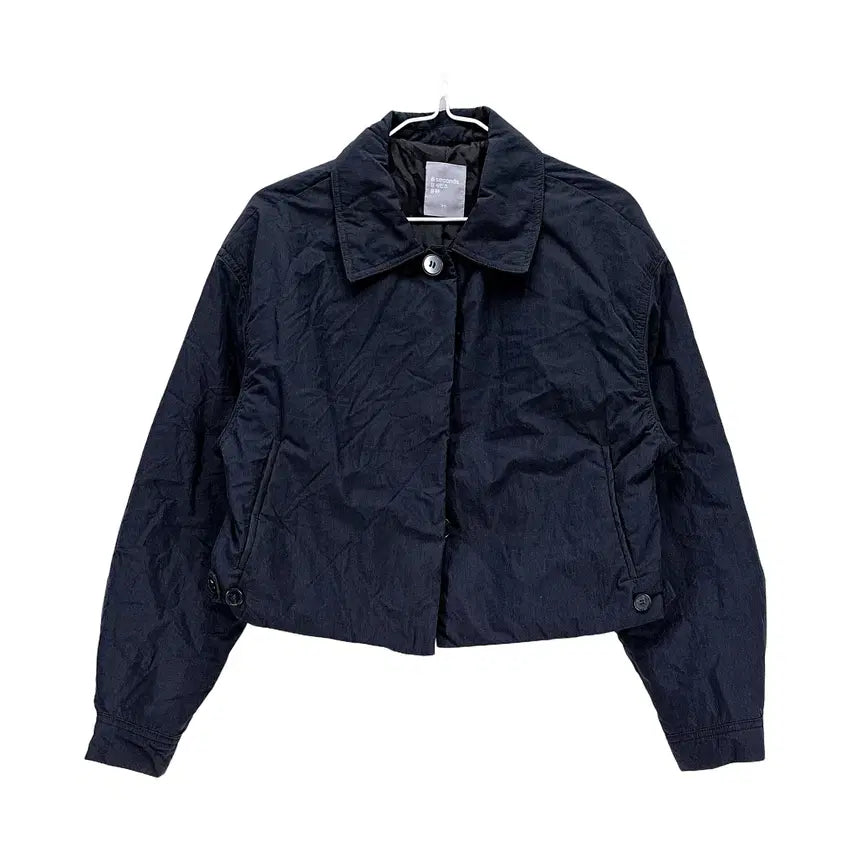 [BUNJANG] 8 Seconds 85 Minimal Crop Jacket Navy Nylon 2023 / 에잇세컨즈 85 미니멀 크롭자켓 2023 네이비 03145