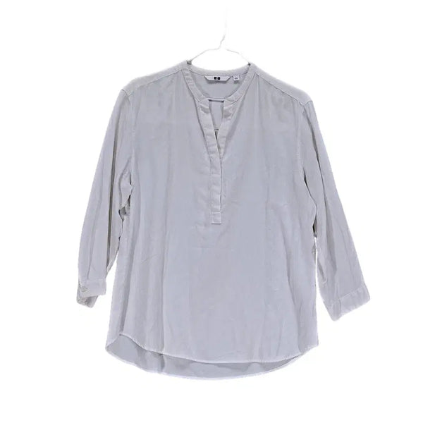 [BUNJANG] Uniqlo Minimal Henleyshirt White / 유니클로 100 미니멀 헨리넥셔츠 화이트 03283