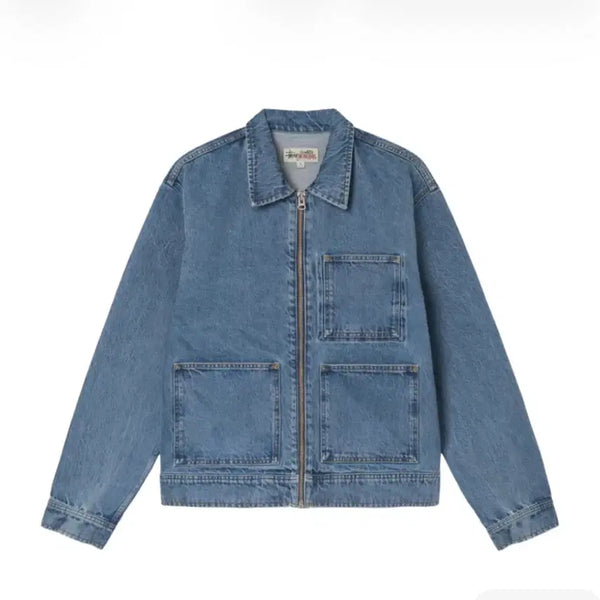 [BUNJANG] Stussy Denim Zip Work Jacket Washed Blue M / 스투시 데님 집 워크 자켓 워시드 블루 m