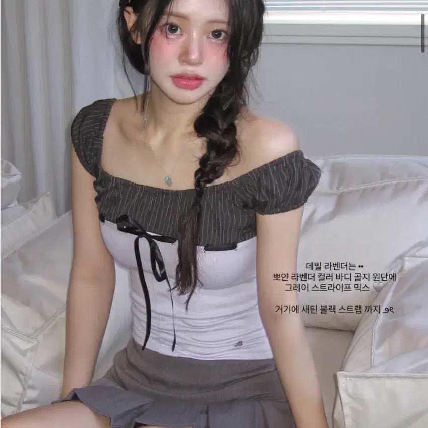 [BUNJANG] Cloud Emotion Devil Lavender Top / 클라우드이모션 데빌 탑 데빌라벤더 시즈니룩 에겐녀룩 핀터레스트 에이블리 지그재그 무신사