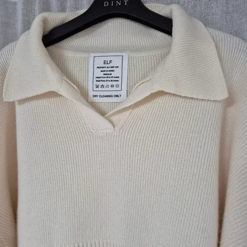 [BUNJANG] Opening Collar Ribbed Crop Knit - Ivory / [FREE] 아늑하고 여리여리한 오프닝 카라 크롭 골지 니트 (아이보리)  새상품