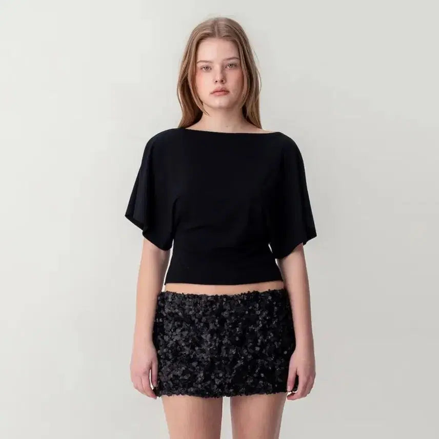 [BUNJANG] GLOWNY Core Half Tee Black / 글로니 코어 하프티 블랙