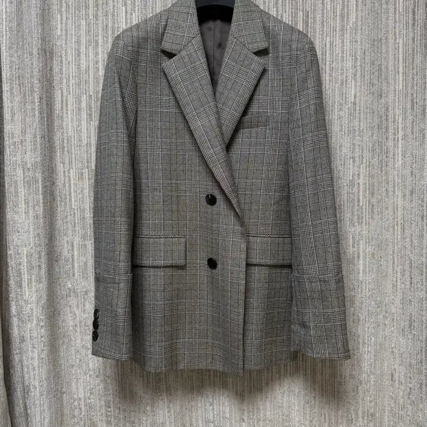 [BUNJANG] WooYoungMi Check Wool Single Jacket (Size 46) / (새상품급)우영미 체크 울 싱글 자켓(46)