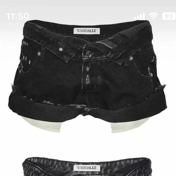 [BUNJANG] 2TWODUL Black Denim Shorts (Version 222) / (구버전) 2TWODUL 블랙 데님 M 222 이투둘