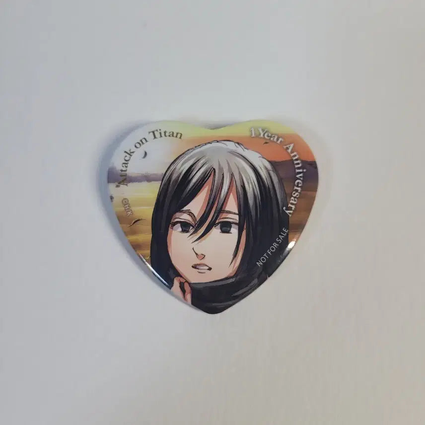 [BUNJANG] Attack on Titan Mikasa Ackerman Heart Shape Can Badge / 진격거 미카사 아커만 하트 모양 캔뱃지