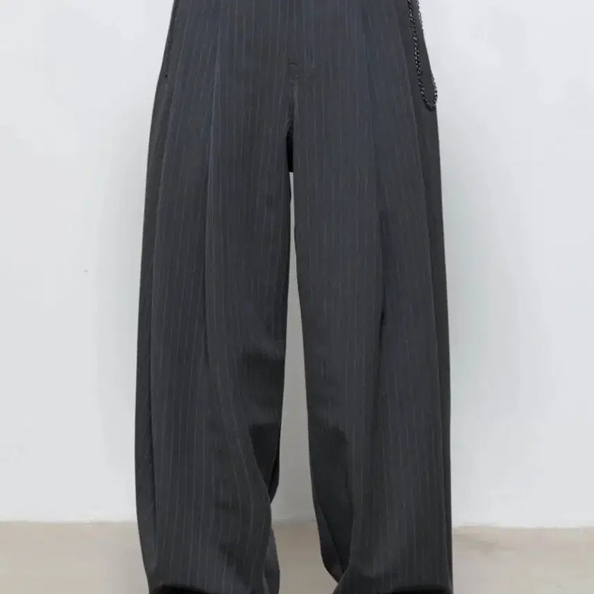 [BUNJANG] Rock Link Pants Charcoal Stripe / (3) 록 링크 팬츠 차콜 스트라이프
