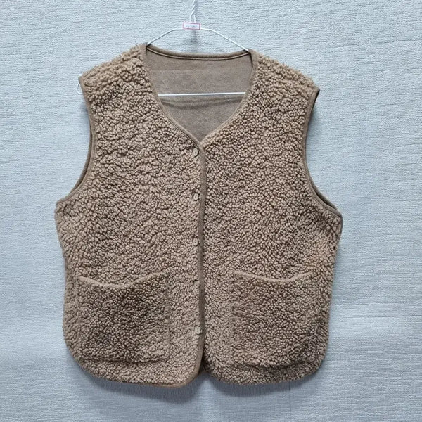 [BUNJANG] Beige Fleece Vest / 카485 양털 조끼
