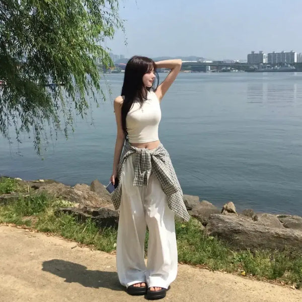 [BUNJANG] Comfortable Wide Training Pants / 새상품) 차르르 와이드 트레이닝 팬츠