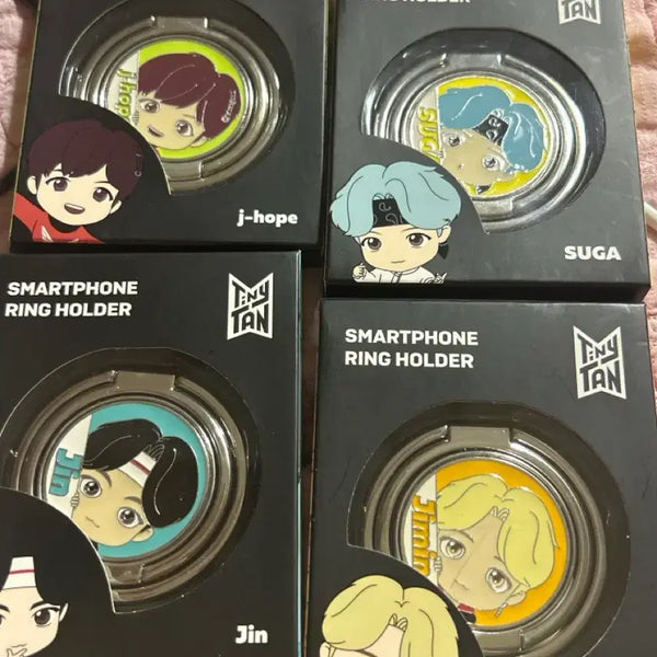 [BUNJANG] TinyTAN Jimin J-Hope Jin Suga Smartphone Ring Holder Bundle Set / 타이니탄 그립톡 스마트폰 링홀더 진 지민 슈가 제이홉 일괄