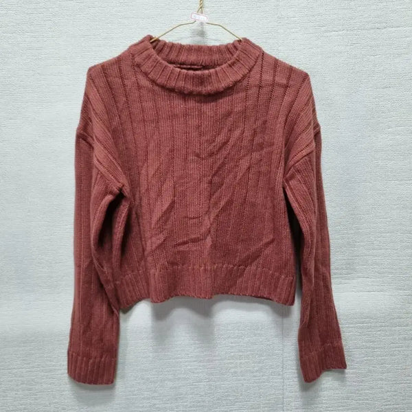 [BUNJANG] Cropped Ribbed Knit T-Shirt / 카490 크롭 니트 티셔츠