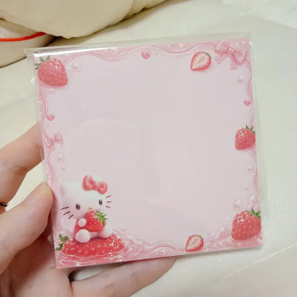 [BUNJANG] Hello Kitty Strawberry Notepads (New Arrival) / 키티 딸기 떡메모지 | 헬로키티 떡메 다꾸 메모지 (신상)