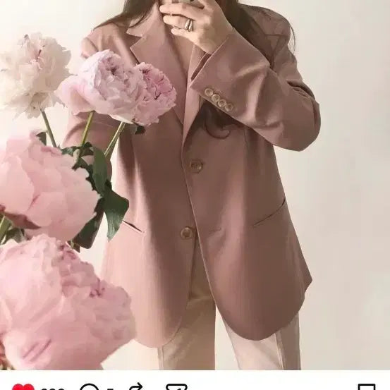 [BUNJANG] Mabling Linen Jacket Pink / 마블링 린넨 자켓 연핑크 자켓 mabling