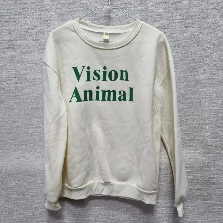 [BUNJANG] Vision Animal Lined Sweatshirt - Ivory / 카492 기모 맨투맨