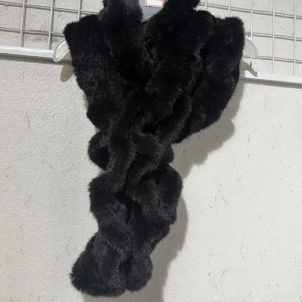 [BUNJANG] Black Knitted Scarf / 니팅 목도리