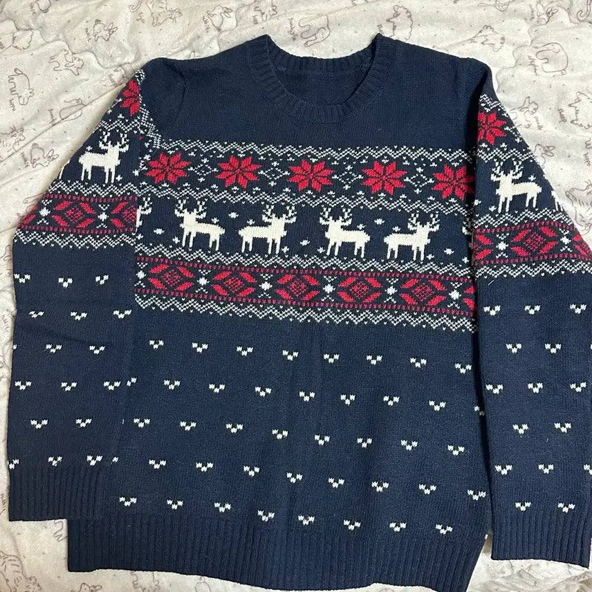 [BUNJANG] Thick Nordic Snowflake Knit Sweater / 도톰 노르딕 눈꽃 니트 여자니트 여성니트 가을니트 겨울니트